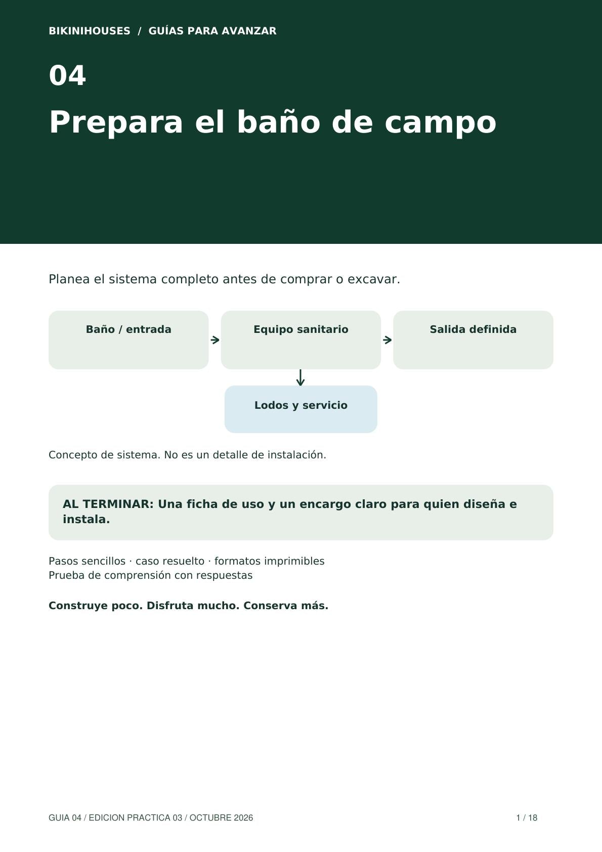 Guía 04 · Biodigestor: ubicación, excavación y cotización · 18 páginas