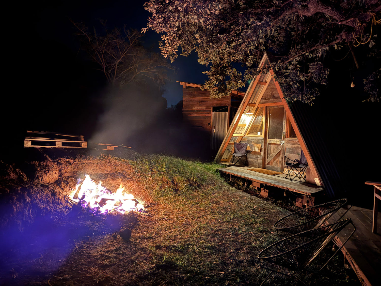 A-Frame 12 BikiniHouses de noche en Tapalpa