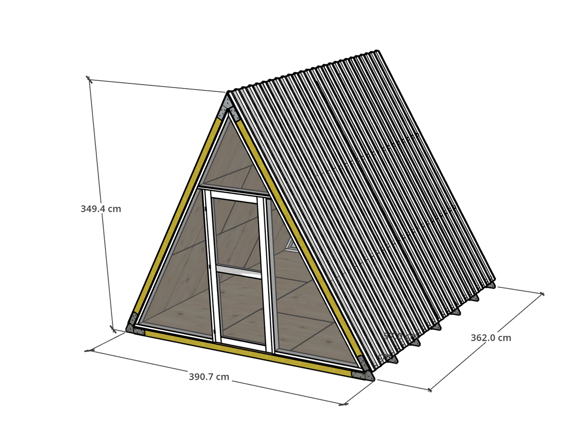 Medidas y diseño de la cabina A-Frame 12 BikiniHouses