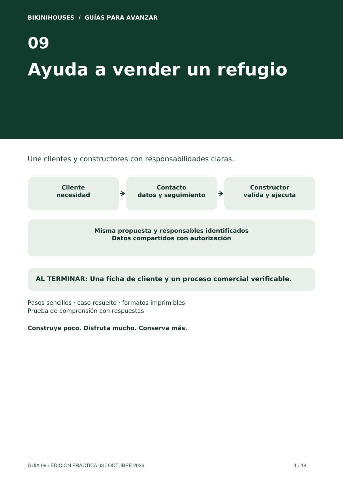 Guía 09 · Aliado comercial: vende proyectos de cabinas con un constructor · 18 páginas
